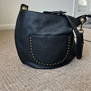 The Sak, happy & free studded black leather hobo purse